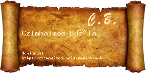 Czimbalmos Béla névjegykártya